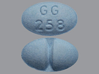 This is a Tablet imprinted with GG  258 on the front, nothing on the back.