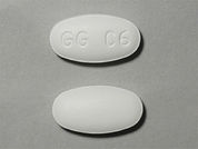 Clarithromycin: This is a Tablet imprinted with GG C6 on the front, nothing on the back.