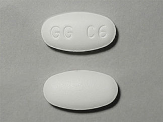This is a Tablet imprinted with GG C6 on the front, nothing on the back.