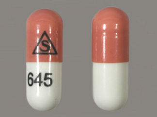 This is a Capsule imprinted with logo on the front, 645 on the back.