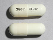 Ampicillin Trihydrate: This is a Capsule imprinted with GG851 on the front, GG851 on the back.