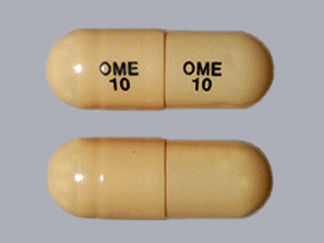 This is a Capsule Dr imprinted with OME  10 on the front, OME  10 on the back.