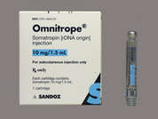 Omnitrope: Esto es un Cartucho incoloro imprimido con nada en la parte delantera, nada en la parte posterior, y es fabricado por SANDOZ.