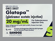 Glatopa: This is a Syringe imprinted with nothing on the front, nothing on the back.