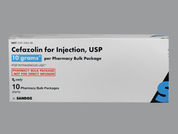 Cefazolin Sodium: Esto es un Vial imprimido con nada en la parte delantera, nada en la parte posterior, y es fabricado por None.