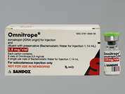 Omnitrope: Esto es un Vial incoloro imprimido con nada en la parte delantera, nada en la parte posterior, y es fabricado por SANDOZ.