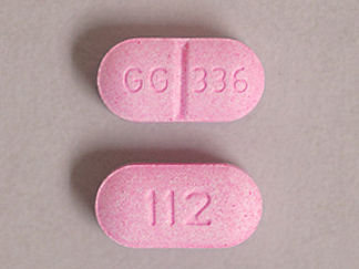 This is a Tablet imprinted with GG 336 on the front, 112 on the back.