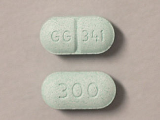 This is a Tablet imprinted with GG 341 on the front, 300 on the back.