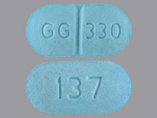 This is a Tablet imprinted with GG 330 on the front, 137 on the back.