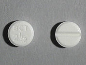 Bromocriptine Mesylate: This is a Tablet imprinted with BCT  2 1/2 on the front, nothing on the back.