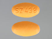 Cefpodoxime Proxetil: This is a Tablet imprinted with SZ 438 on the front, nothing on the back.