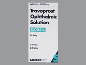 Travoprost: This is a Drops imprinted with nothing on the front, nothing on the back.