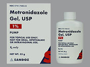 Metronidazole: Esto es un Gel Con Bomba imprimido con nada en la parte delantera, nada en la parte posterior, y es fabricado por None.