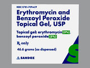 Erythromycin-Benzoyl Peroxide: Esto es un Gel imprimido con nada en la parte delantera, nada en la parte posterior, y es fabricado por None.