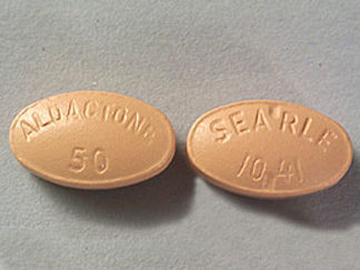 This is a Tablet imprinted with SEA  RLE  10  41 on the front, ALDACTONE  50 on the back.