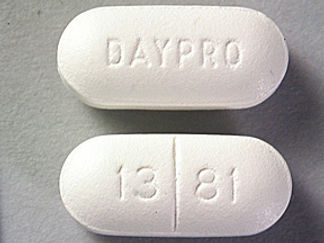 This is a Tablet imprinted with DAYPRO on the front, 13 81 on the back.