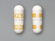 Celecoxib: This is a Capsule imprinted with 7767 on the front, 200 on the back.