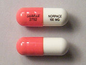 Disopyramide Phosphate: This is a Capsule imprinted with SEARLE  2752 on the front, NORPACE  100 MG on the back.