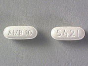 Ambien: This is a Tablet imprinted with AMB 10 on the front, 5421 on the back.