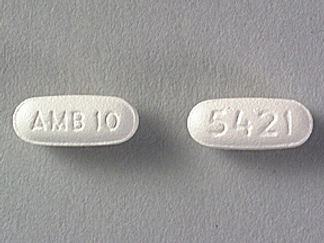 This is a Tablet imprinted with AMB 10 on the front, 5421 on the back.