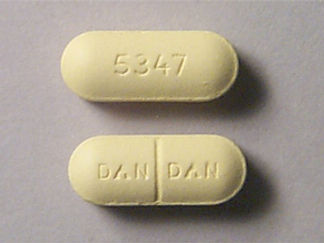 This is a Tablet imprinted with DAN  DAN on the front, 5347 on the back.