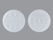 Prednisone: Esto es un Tableta Empaque De Dosis imprimido con DAN  DAN en la parte delantera, 5442 en la parte posterior, y es fabricado por None.
