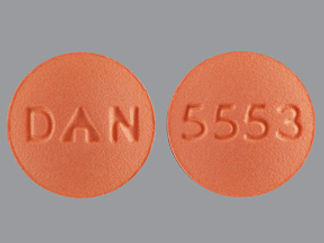 This is a Tablet imprinted with 5553 on the front, DAN on the back.