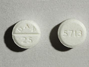 Amoxapine: This is a Tablet imprinted with DAN  25 on the front, 5713 on the back.