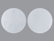 Atenolol W/Chlorthalidone: This is a Tablet imprinted with DAN  5783 on the front, nothing on the back.