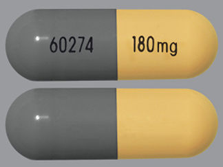 Esto es un Cápsula LP Pellets 24 Hr imprimido con 60274 en la parte delantera, 180 mg en la parte posterior, y es fabricado por None.