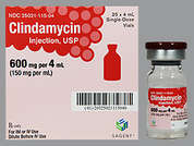 Clindamycin Phosphate: This is a colorless Vial imprinted with nothing on the front, nothing on the back, and is manufactured by SAGENT PHARMACE.