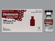 Clindamycin Phosphate: This is a colorless Vial imprinted with nothing on the front, nothing on the back, and is manufactured by SAGENT PHARMACE.