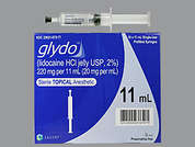 Glydo: This is a clear Jelly With Prefilled Applicator imprinted with nothing on the front, nothing on the back, and is manufactured by SAGENT PHARMACE.