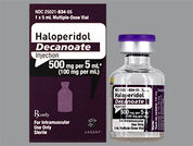 Haloperidol Decanoate: Esto es un Vial imprimido con nada en la parte delantera, nada en la parte posterior, y es fabricado por None.