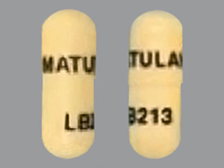 This is a Capsule imprinted with MATULANE on the front, LB213 on the back.