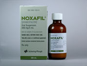 Noxafil: This is a Suspension Oral imprinted with nothing on the front, nothing on the back.