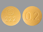 Symproic: This is a Tablet imprinted with logo and 222 on the front, 0.2 on the back.