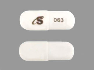 This is a Capsule imprinted with S on the front, 063 on the back.