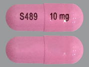 Vyvanse: This is a Capsule imprinted with S489 on the front, 10 mg on the back.