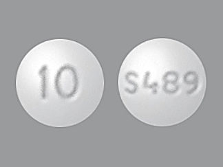 This is a Tablet Chewable imprinted with 10 on the front, S489 on the back.