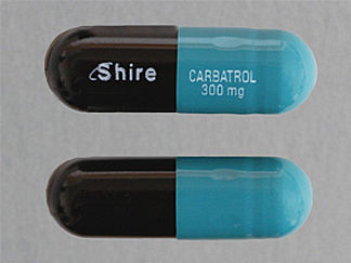 Esto es un Cápsula Er Multifásico 12hr imprimido con Shire en la parte delantera, CARBATROL  300 mg en la parte posterior, y es fabricado por None.
