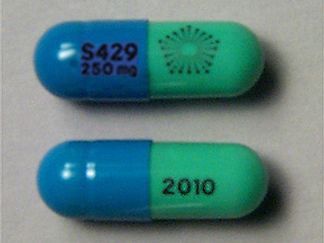 This is a Capsule Er imprinted with S429  250 mg on the front, logo and 2010 on the back.