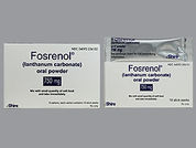 Fosrenol: This is a Powder In Packet imprinted with nothing on the front, nothing on the back.