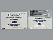 Fosrenol: This is a Powder In Packet imprinted with nothing on the front, nothing on the back, and is manufactured by SHIRE US INC..