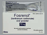 Fosrenol: This is a Powder In Packet imprinted with nothing on the front, nothing on the back, and is manufactured by SHIRE US INC..