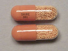 This is a orange oblong Capsule Er 24 Hr imprinted with SHIRE  381 on the front, 30 mg on the back, and is manufactured by TAKEDA PHARMACE.