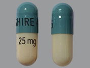Mydayis: Esto es un Cápsula Er Trifásico 24hr imprimido con SHIRE 465 en la parte delantera, 25 mg en la parte posterior, y es fabricado por None.