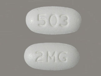This is a Tablet Er 24 Hr imprinted with 503 on the front, 2MG on the back.