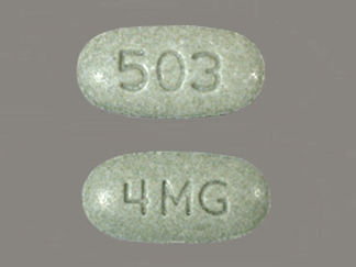 This is a Tablet Er 24 Hr imprinted with 503 on the front, 4MG on the back.