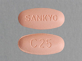 Esto es un Tableta imprimido con SANKYO en la parte delantera, C25 en la parte posterior, y es fabricado por None.